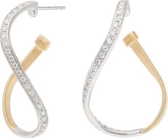 Marco Bicego Marrakech Diamond Twist Hoop Earrings in 18K Yellow Gold at Nordstrom