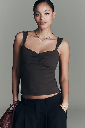 Susana Monaco Ruched Thick-Strap Tank Top