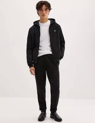 Lacoste Mens Crocodile emblem terry-lined joggers