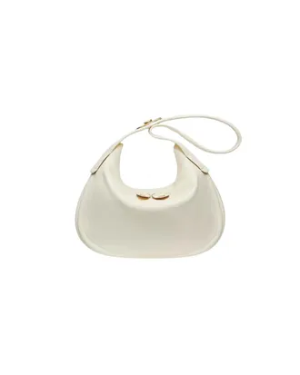 Valentino Garavani Ruffle Leather White Leather Shoulder Bag Bag (Pre-Owned)