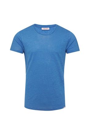 Orlebar Brown Mens Linen Short Sleeves Tee In Tidal