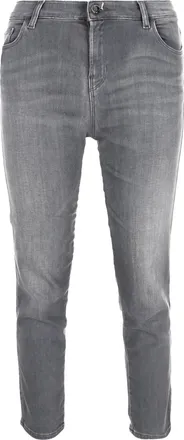 Armani Jeans Washed Slim-Fit Jeans in Grey Cotton