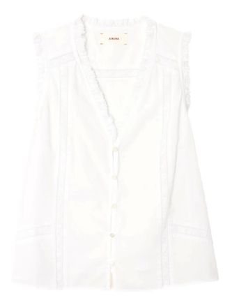 Xirena Mouwloze top met ruches - Wit