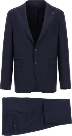 Tagliatore Blue Virgin Wool Two-Piece Mens Suit