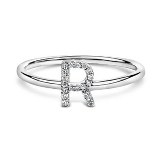 House of Brilliance 10K Gold Diamond Accent Initial A-Z Ring