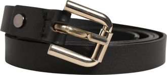 Gianfranco Ferre Leather Slim gold Tone Buckle Waist Men Womens Belt