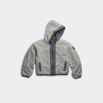 Canada Goose Womens Alberni Reversible Fleece Bomber (Women, Stratus Grey/Anchor Grey, XS)