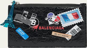 Balenciaga Mens Mail Artwork Cash Long Coin Card Holder