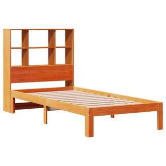 Berkfield Home Decorative Bookcase Bed without Mattress Wax Brown 100x200cm Soli | Size: 100x200 cm