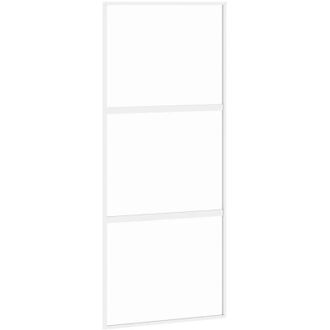 vidaXL Puerta Corredera Vidrio Templado Y Aluminio Blanca 90x205 Cm Vidaxl