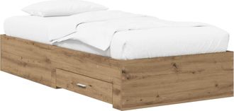 vidaXL Estructura De Cama Con Caj&oacute;n Roble Artisan Madera De Ingenier&iacute;a Vidaxl