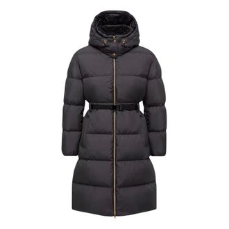 Moncler Parkas, male, Black, Size: L Briant Hooded Long Down Jacket