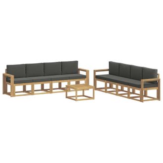 vidaXL Conjunto De Sof&aacute;s De Exterior 9 Pcs Blanco Y Antracita Vidaxl