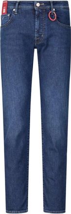 Sartoria Tramarossa Jeans, Heren, Blauw, W34, Tijdloze Slim-Fit Jeans