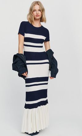 Maeve Ruffle-Hem Sweater Midi Dress