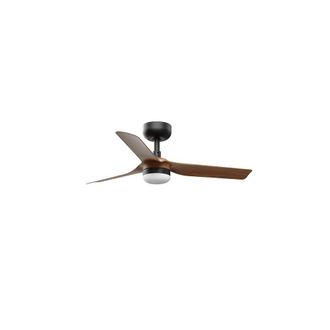 Netlighting Mini Punt Small Led Black Dark Wood DC Ceiling Fan 6 Speed