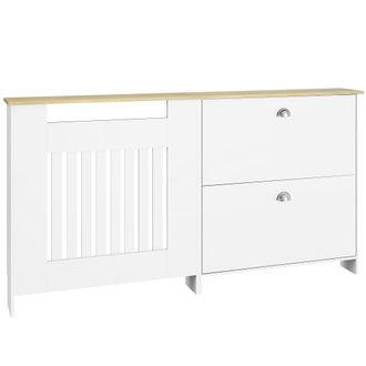 HOMCOM Cubre radiadores 152x19x81 cm blanco