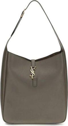 Saint Laurent Schoudertas met monogram - Dames - Schoudertassen - Groen - ONE Size - Leer - Tassen