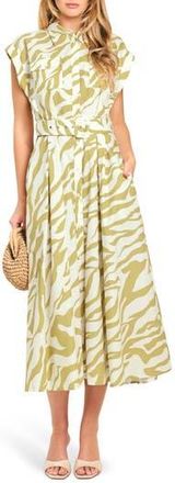 Flying Tomato Belted Shirtdress in Ivory Taupe at Nordstrom Rack, Size Medium