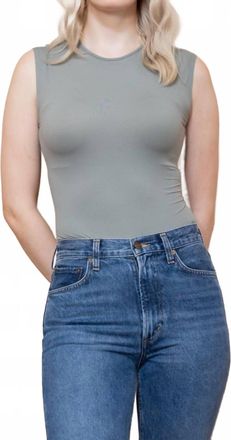 A Gold E Aura Sleeveless Bodysuit In Aluminum