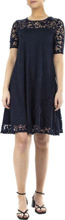 Nina Leonard Burnout Trapeze Dress in Navy at Nordstrom Rack, Size X-Large