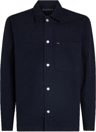 Tommy Hilfiger Mw 0Mw 35818 DW5 Shirt Jacket - Heren - Zomerjassen - Blauw - M - Polyester - Jassen