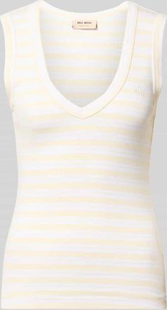 Mos Mosh Slim Fit Top mit V-Ausschnitt Modell Elle in Ecru, Gr&ouml;&szlig;e XL