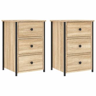 vidaXL Vidaxl - Mesitas Noche 2 Uds Madera Ingenier&iacute;a Roble Sonoma 40x36x60 Cm