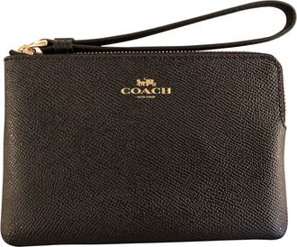 Coach Crossgrain Corner Zip Wristlet 58032 Black