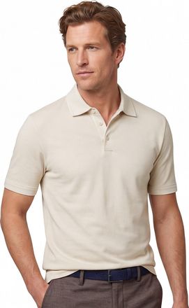 HUGO BOSS Press poloshirt korte mouw creme lyocell