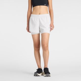 New Balance Laufshorts NEW BALANCE SPORT ESSENTIAL 2-IN-1 SHORT 3, Damen, Gr. XXL, N-Gr, grau matter, Obermaterial: 100% Polyester, Hosen Laufshorts, mit integrie