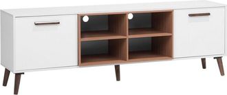 Beliani Beliani - Modern tv Unit with Storage 2 Cabinets Open Shelves White and Dark Wood Alloa