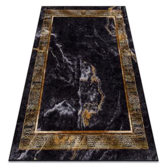 RugsX Rugsx - Alfombra Lavable Miro 51278.809 M&aacute;rmol, Griego Antideslizante - Negro / Oro Black 120x170 Cm