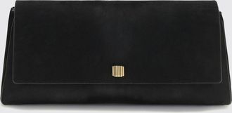 Khaite Audrey Pony-Hair Leather Clutch with Flared Shape and Flap Closure
