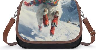 Generic Funny Goat Crossbody Bags for Women Fashion Leather Shoulder Handbags With Adjustable Strap