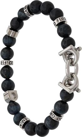 Ferragamo Round Bead Gancini Bracelet - Heren - Armbanden - Blauw - ONE Size - Accessoires