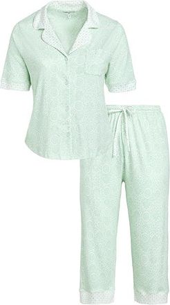 Karen Neuburger Plus Size Elbow Sleeve Capri Pajama Set Womens Pajama Sets Ethnic Geo : 2X (Womens 20W-22W), Cotton/Polyester