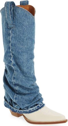 R13 Denim Sleeve Western Boot in Indigo at Nordstrom, Size 10Us