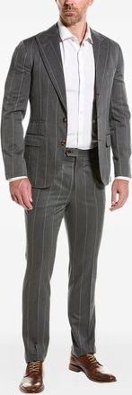 Brunello Cucinelli Completo monopetto gessato - Grigio