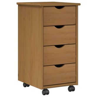 vidaXL Gabinete Rodante 34 X 39 X 65,5 Cm Madera De Pino Macizo Vidaxl
