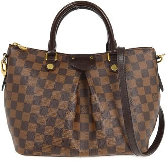Louis Vuitton Siena Handbag Damier Brown Canvas Handbag (Pre-Owned)