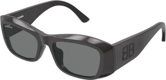 Balenciaga Rechthoekige Zonnebril - unisex - Zonnebrillen - Grijs - 54 MM - Nylon - Accessoires