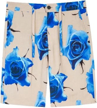 Paul Smith Monarch Rose Print Linnen Shorts - Heren - Korte Broeken - Wit - W32 - Linnen - Korte Broeken