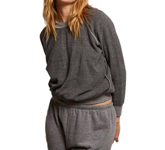 perfectwhitetee Ziggy Inside Out Fleece Sweatshirt In Dark Heather Grey
