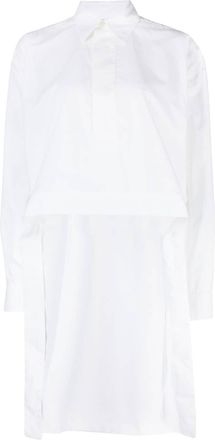 Plan C asymmetric-hem cotton shirt - women - Cotton - 42 - White
