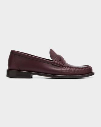 Brunello Cucinelli Men & apos;s Leather Moc-Toe Loafers