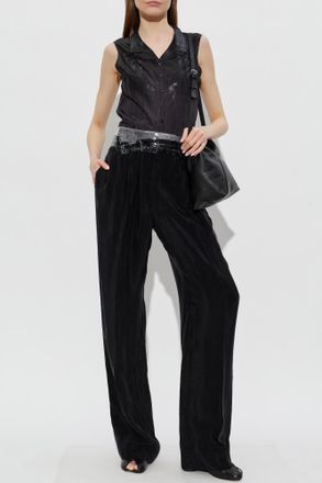 Maison Margiela Pleated Trousers, Womens, Black