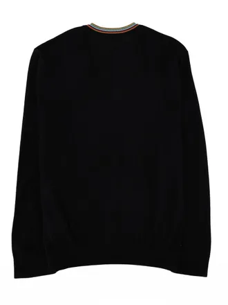Paul Smith Signature Stripe Merino Wool Cardigan - Black