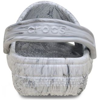 Crocs Unisex Classic Marbled Thermoplastic Black/White Clogs - Size UK 8
