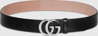 Gucci Flat Marmont Belt, Size Gucci 110, Black, Leather
